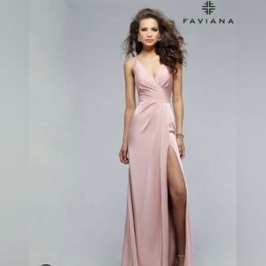 Faviana 7755 Dusty Pink size 6 NWT never altered prom/bridesmaid gown